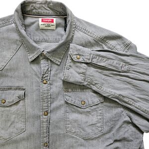 Wrangler Gray Casual Button Down Shirt